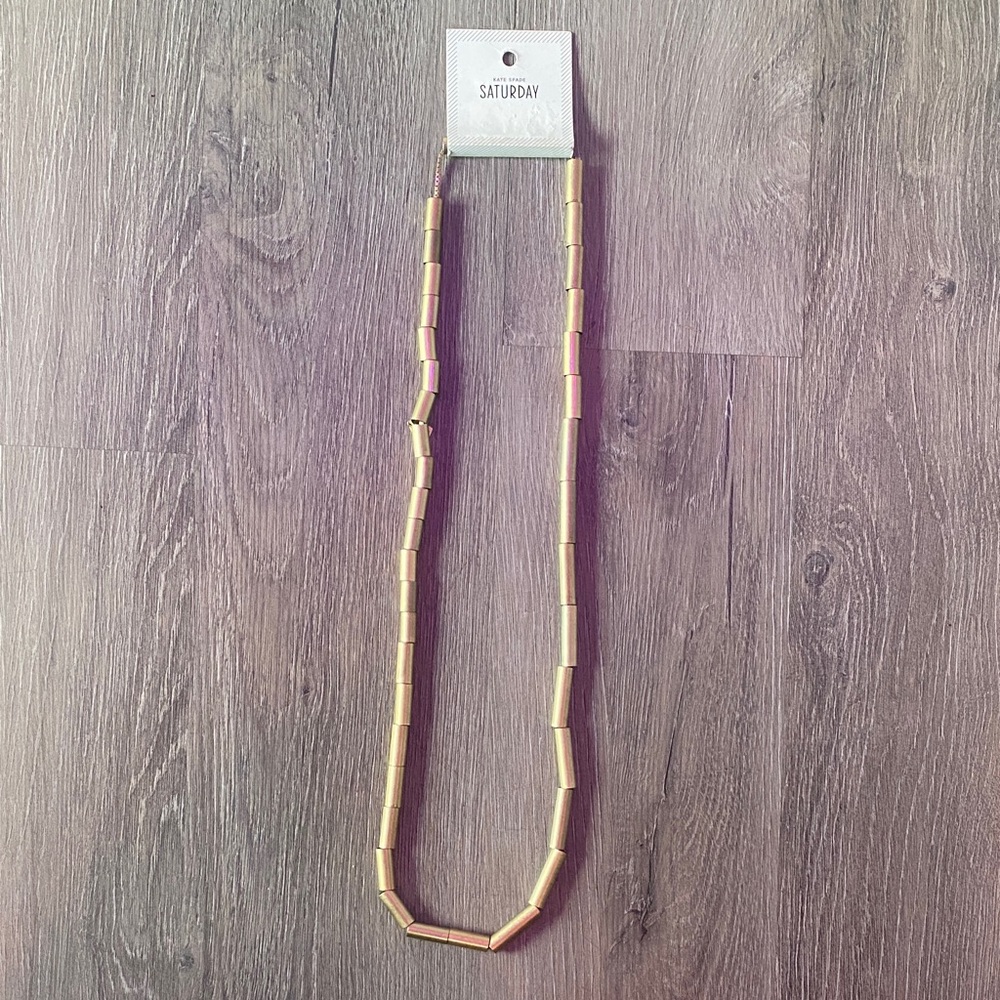 Kate Spade Saturday Gold Geometric Long Necklace NWT!
